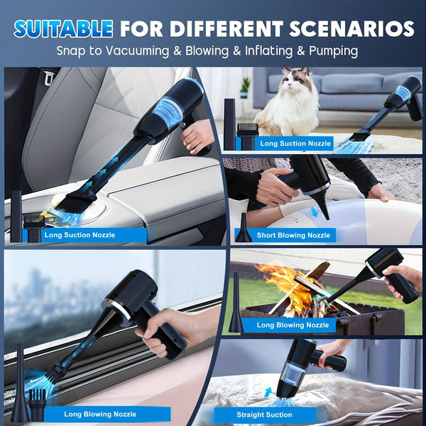 [Car Wireless Vacuum Cleaner] 15000Pa Large Suction Power Handheld And Portable, Long Battery Life Fast Charging with Flat Suction Head, Powerful Vacuuming, Hair Removal, Pet Hair, Nook And Cranny Cleaning, Dust And Hair In The , And Suck It Up