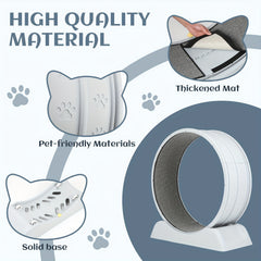 Cat Exercise Wheel, 79 Cm Cat Treadmill for Indoor Cats, Running Wheel with Carpeted Runway, Easy to Install & Fitness & Health, Suitable for Most Cats, Plastic Wheel
