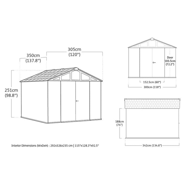 Keter Summit Rosewood 10Ft X 11Ft 6