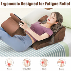 COSTWAY Wedge Pillow Set, Bed Wedge Pillow with Tablet Pillow Stand, High Resilience Foam, Side Pockets, Smooth Zipper, Soft Wedge Pillow for Neck, Shoulder, and Back Pain Relief Bedroom Furniture Bedroom Accessories Furniture for Home From LOCAL WAREHOUS
