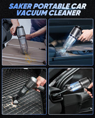 Saker Car Vacuum Cleaner Cordless,Handheld Vacuum Cleaner Type C,Mini Portable Vacuum with Brushless Motor 15000PA Powerful for Car,Keyboard,Office and Home Cleaning