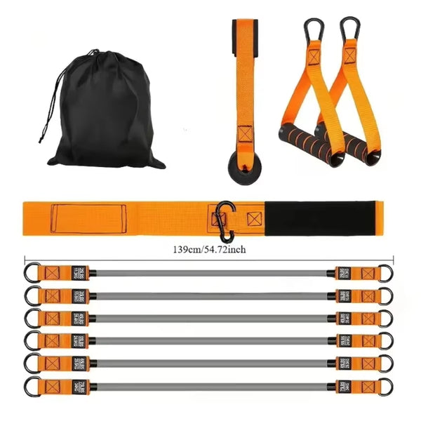 Resistance Strap with Handle: Used for Muscle Training, Strength Building Yoga Body Shaping Home Fitness Equipment - Natural