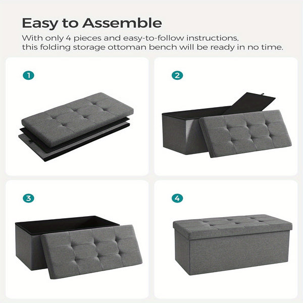 80L Large-Capacity Foldable Storage Stool Is Suitable for Storage Footstool in Living Room, Corridor and Bedroom.