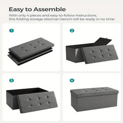 80L Large-Capacity Foldable Storage Stool Is Suitable for Storage Footstool in Living Room, Corridor and Bedroom.