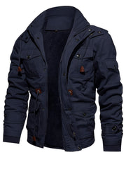 Men'S Thick Mid-Length Jacket with a Hood, Winter Parka for Warmth, Suitable for Outdoor Casual Wear, Featuring a Zip And Multiple Pockets, with a Removable Hat
