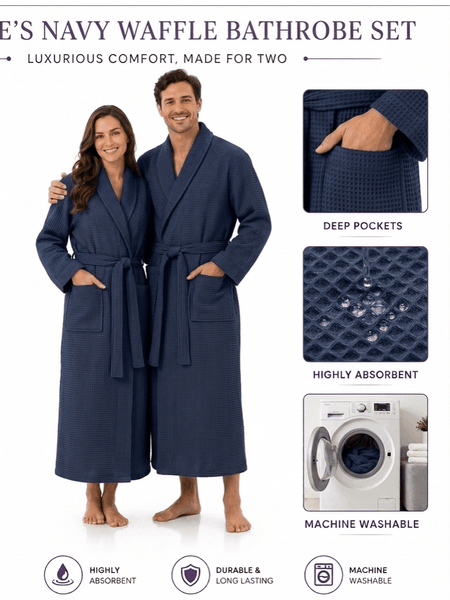 Unisex Waffle Bath Robe Luxury 100 Egyptian Cotton Soft Hotel Quality Dressing Gown Spa Shawl Lightweight Sleep Nightwear Collar Robe Size S-XL