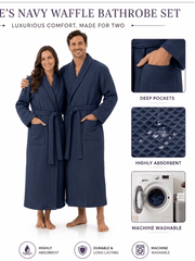 Unisex Waffle Bath Robe Luxury 100 Egyptian Cotton Soft Hotel Quality Dressing Gown Spa Shawl Lightweight Sleep Nightwear Collar Robe Size S-XL