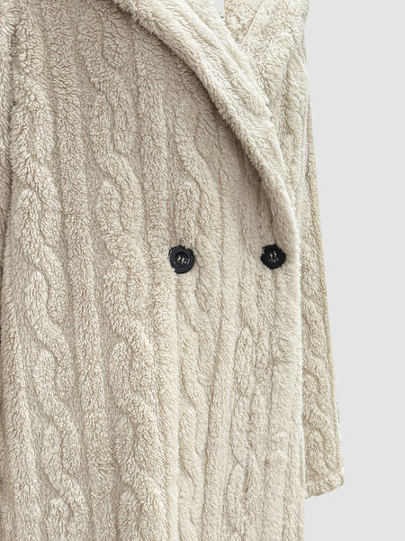 Fashionable Long Hooded Solid Color Cardigan Coat, Autumn/Winter Thickened Plush Outerwear, Warm, Versatile, and Suitable for Commuting
