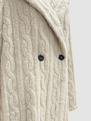 Fashionable Long Hooded Solid Color Cardigan Coat, Autumn/Winter Thickened Plush Outerwear, Warm, Versatile, and Suitable for Commuting