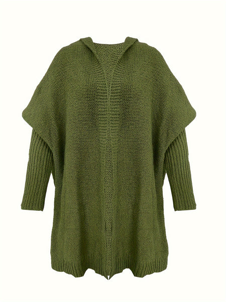 Oversized Hooded Cardigan for Winter And Autumn, Long-Sleeve Casual Sweater, Women'S Clothing