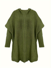 Oversized Hooded Cardigan for Winter And Autumn, Long-Sleeve Casual Sweater, Women'S Clothing
