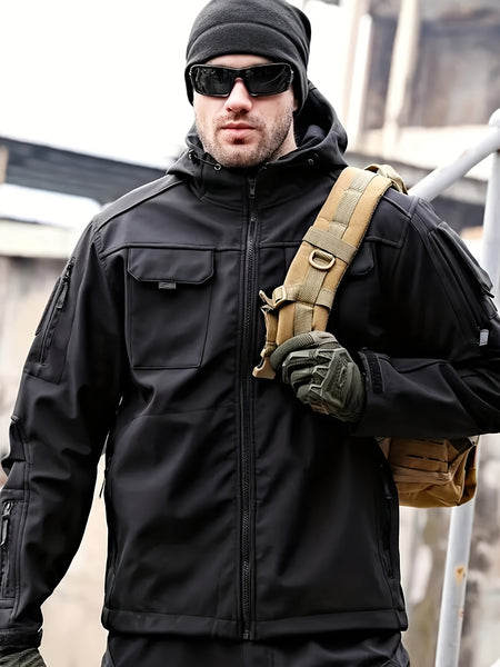 Spring Fall Men'S Jacket Fleece Jacket Outerwear, 100% Polyester, Classic Design, Windproof Warm Comfortable, Suitable for Outdoor Sports, Hiking, Camping, And