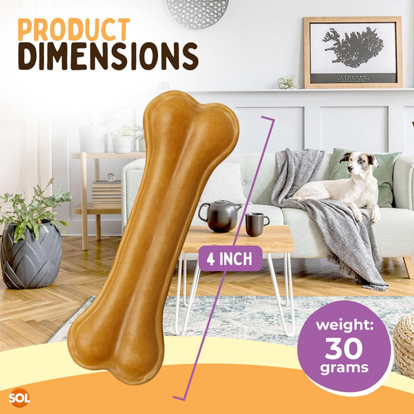 Pure Breed 4pk Pressed Dog Bones | Long Lasting Flavoured Chew Treats for Dogs, Puppies & Large Breeds | Low Fat, High Protein Dental Chews | Healthy Training & Reward Dog Treat Bones
