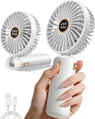 Handheld Fan Portable Hand Held - Rechargeable Mini Battery Powered Travel USB Charging Small Electric Folding Foldable Powerful Personal Pocket Cooling Desk Holiday Quiet Silent for Women Handbag