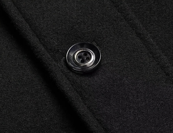 New Autumn And Winter 802 Detachable Double-Layer Collar Thick Velvet Blend Overcoat for Men