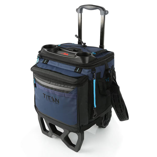 Titan 22.5 Litre (23.7 US Quart) 60 Can Cooler with All Terrain Cart in Navy