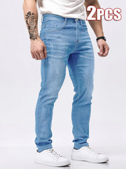 Men'S Skinny Jeans 2pcs Set