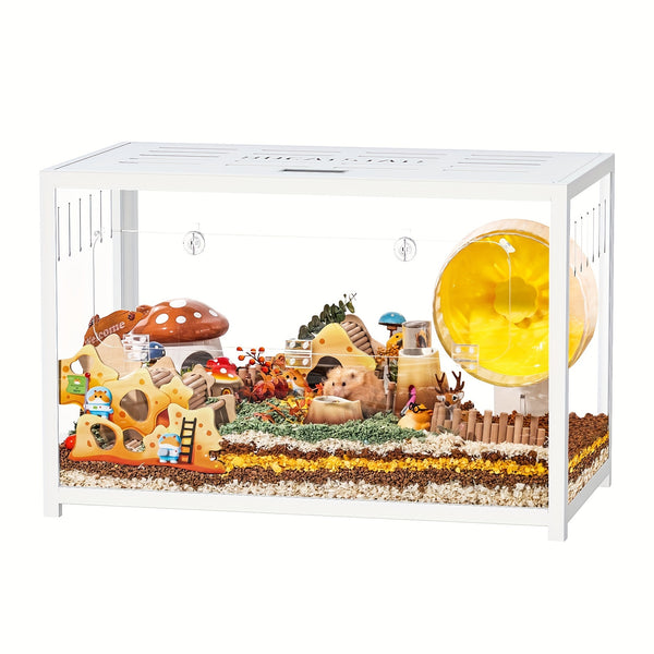 (Only 100cm Free 20L Paper Bedding)BUCATSTATE Hamster Cage Metal 2.0 80/100cm - Large Stackable Habitat For Small Animals, Deep Burrow Design, Easy Assembly, Dwarf & Syrian Hamsters, Guinea Pigs, Gerbils, Reptiles