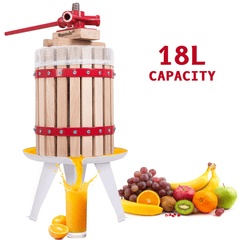 Fruit Press with Straining Bag & Steel Legs - Cider Making Kit - Manual Juice Maker for Apple Press, Grapes, Berries, Cider Press and Wine Juice Press