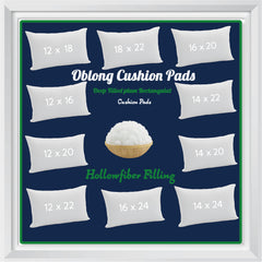 Oblong Cushion Pads Rectangular Shape Deep Fill Inner Insert Hollowfiber Cushions