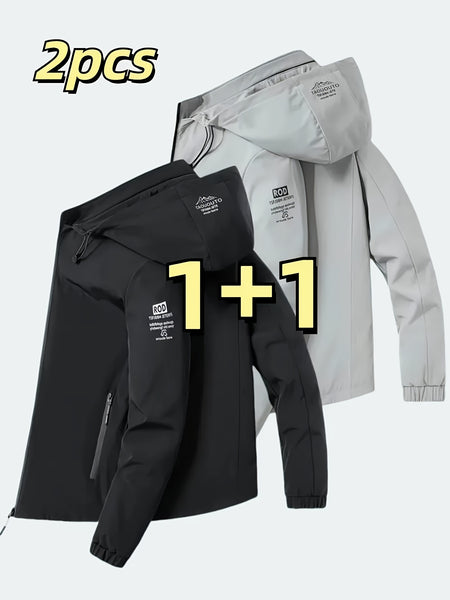 Windproof Detachable Hooded Jacket Korean Style Loose Fashion Handsome Casual Men's Top