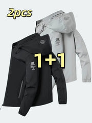 Windproof Detachable Hooded Jacket Korean Style Loose Fashion Handsome Casual Men's Top