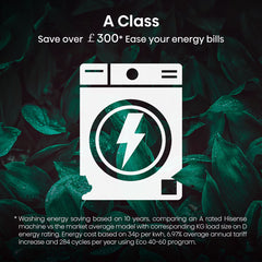 Hisense WF5S1045BB, 10.5Kg 1400Rpm Washing Machine, a Rated in Black