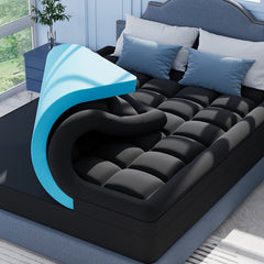 7.62cm (2+1) Luxury Mattress Topper - Dual Layer Design with Cooling Gel, Soft Down Alternative Pillowtop, And Breathable Cover for Pressure , Temperature Regulation, And Ultimate Comfort Support