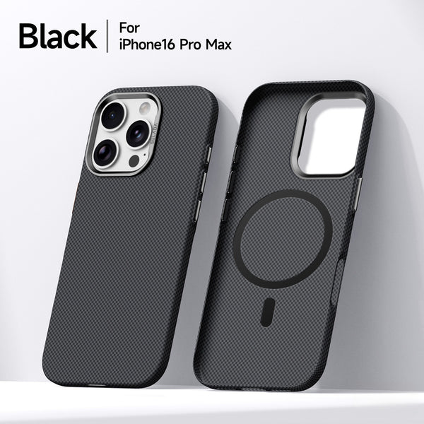 Phone Case: New Magnetic Ultra-thin Kevlar Phone Case Compatible with iPhone 17 Pro Max Fine Grid Pattern Anti-drop Lens Protection Protective Cover