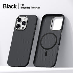 Phone Case: New Magnetic Ultra-thin Kevlar Phone Case Compatible with iPhone 17 Pro Max Fine Grid Pattern Anti-drop Lens Protection Protective Cover
