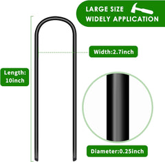 Trampoline Stakes U Shaped Anchors Heavy Duty Metal - Long Trampolines Ground Wind Stakes for Soccer Goals, Camping Tents, Garden Decoration (Black-8Pcs)