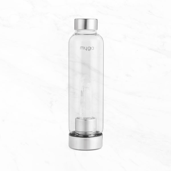 Crystal-Infused Water Bottle – 7200ml Premium Steel & Glass Hydration Bottle with Natural Healing Stones for Stress Relief, Mental Clarity & Spiritual Wellness