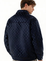 Men's Collared Shirt Thin Jacket Coat Casual Versatile Trendy High-End Workwear Top Checkered Spring/Autumn Shirt Jacket No Lining