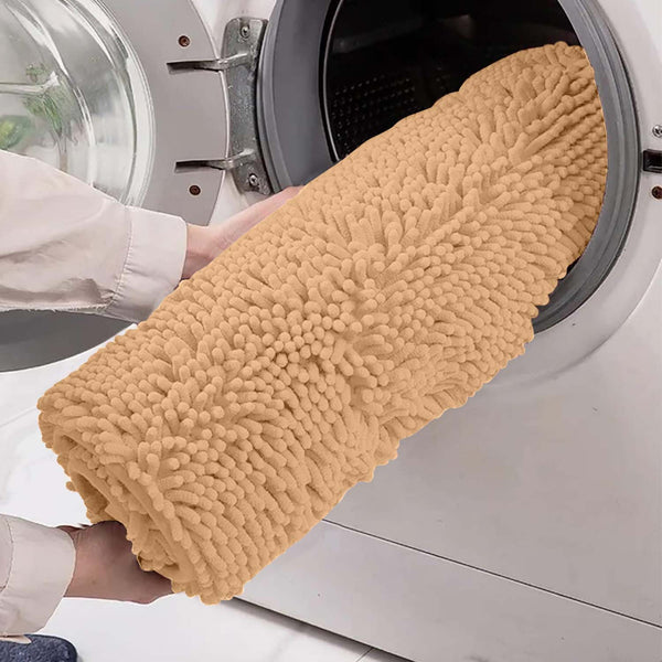1pc Soft Chenille Bath Mat – Durable Chenille Rug with Non-Slip Backing, Stylish Bathroom Rug, Machine Washable Bath Mat, Non-Slip Area Rug for Shower Room & Home Use