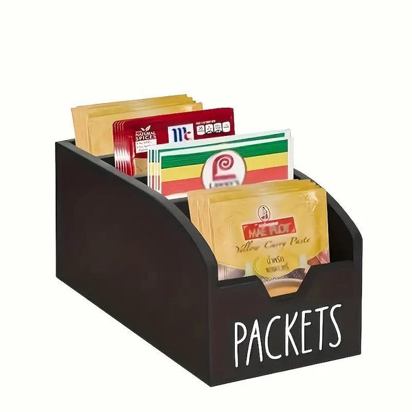 Wooden Storage Basket with Compartments | Multi-Purpose Kitchen Organizer for Spices, Utensils & More | Rustic Home Decor with Clear Viewing Window, Shelf Baskets