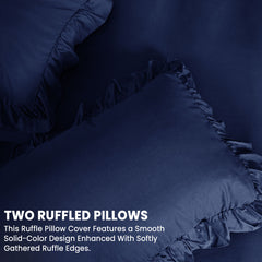 3-Piece Ruffle Frilled Duvet Cover Set – Soft, Comfortable Bedding with Pillowcases, Button Closure, Elegant Layered Design