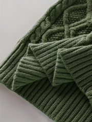 2025 Winter American Stand-Up Collar Half-Zip Knit Aran Sweater Mr. Pony Knitwear Pullover Card