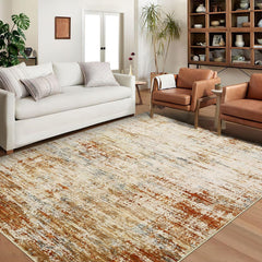 Contemporary Abstract Area Rug, Machine Washable And Non-Shedding, Soft Low Pile Design for Kitchen, Living Room, Hallway, And Laundry Room