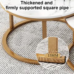 Nesting Coffee Tables Set of 2 Round Stacking Sofa Side Tables for Living Room