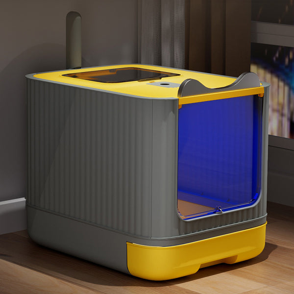Cat Litter Box, Plastic Pet Toilet, Removable Litter Box, Large Cat Litter Box Hooded Litter Tray Drawer, UV Sterilization and Deodorization, Provide Your Cat with A Comfortable Place