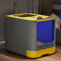 Cat Litter Box, Plastic Pet Toilet, Removable Litter Box, Large Cat Litter Box Hooded Litter Tray Drawer, UV Sterilization and Deodorization, Provide Your Cat with A Comfortable Place
