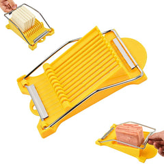 Upgrade Hand Luncheon Meat Slicer, Manual Egg Cutter, Multi-Purpose Kitchen Tool for, Cheese Bananas, Avocados, Vegetables Dishwasher Safe, Rust-Resistant (yellow, 10-Wire)