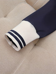 Fashionable Elegant Solid Color Casual Street Striped Suit and Pants Set