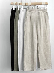 Women's Comfortable Straight-leg Pants - Lightweight Summer Casual Trousers, Wide-leg, Loose-fit, Breathable Straight-leg Pants