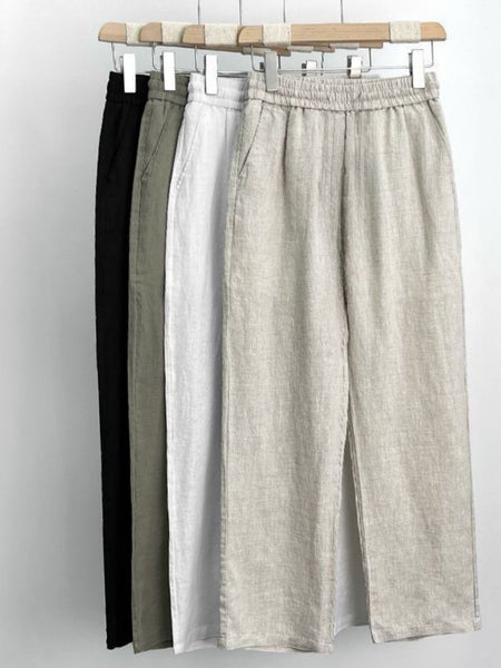 Women's Comfortable Straight-leg Pants - Lightweight Summer Casual Trousers, Wide-leg, Loose-fit, Breathable Straight-leg Pants