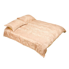 Luxury European Style Satin Jacquard Duvet Cover Three-Piece Set Single/Double/King/Super King Size, Soft Comfortable Floral Pattern Bedding Set, Machine Washable, Zipper Closure, High-Quality Quilt Cover Set for All-season Use, Bedroom, Hotel, Guest Room