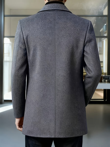 [Wanrenshan OBM] 2025 American Style New Men'S Casual Classic Versatile Solid Color Side Double Pocket Easy Design Handsome Dad Wrinkle-Resistant Non-Iron Single-Breasted Light Luxury Trench Coat