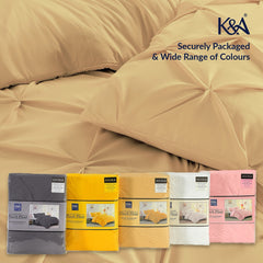 K&A® Pintuck Pinch Pleat Duvet Cover Set with Zipper Closure including Pillowcase – Ultrasoft Brushed Microfiber – Easy Care & Machine Washable