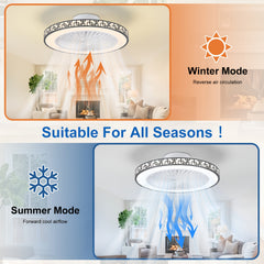 Silent Ceiling Fan with Light And Remote Control 6 Speeds And Wind Reversible Dimmable LED Ceiling Fan Light with Remote Control for Living Room Bedroom Dining Room