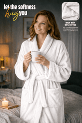 Women'S Cotton Bathrobe – Super Soft & Absorbent Spa and Loungewear Robe with Belt & Pockets Plain Elegant
